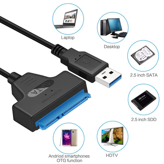 SATA to USB 3.0 Cable for 2.5 HDD SSD
